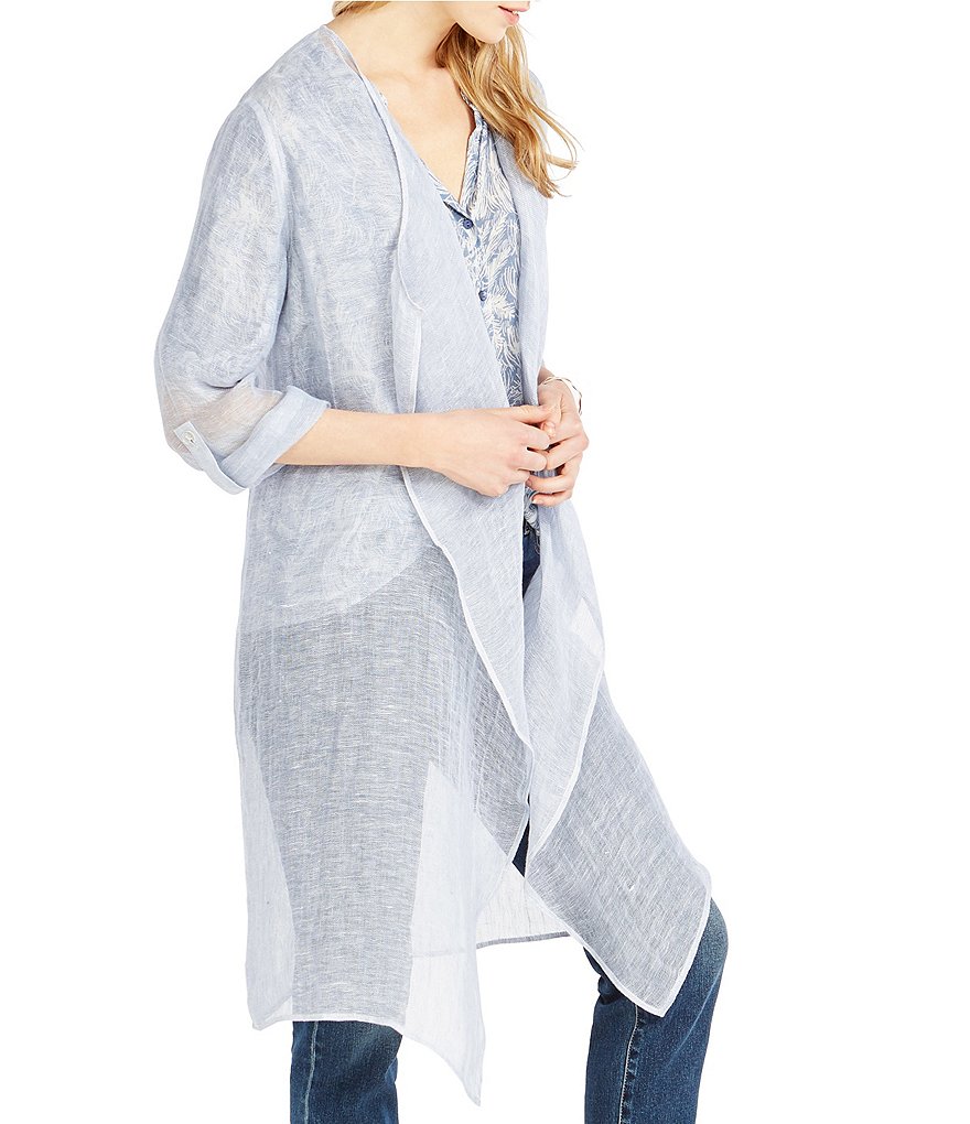 NIC + ZOE Open Front Linen Zozo Boatcruise Duster Cardigan