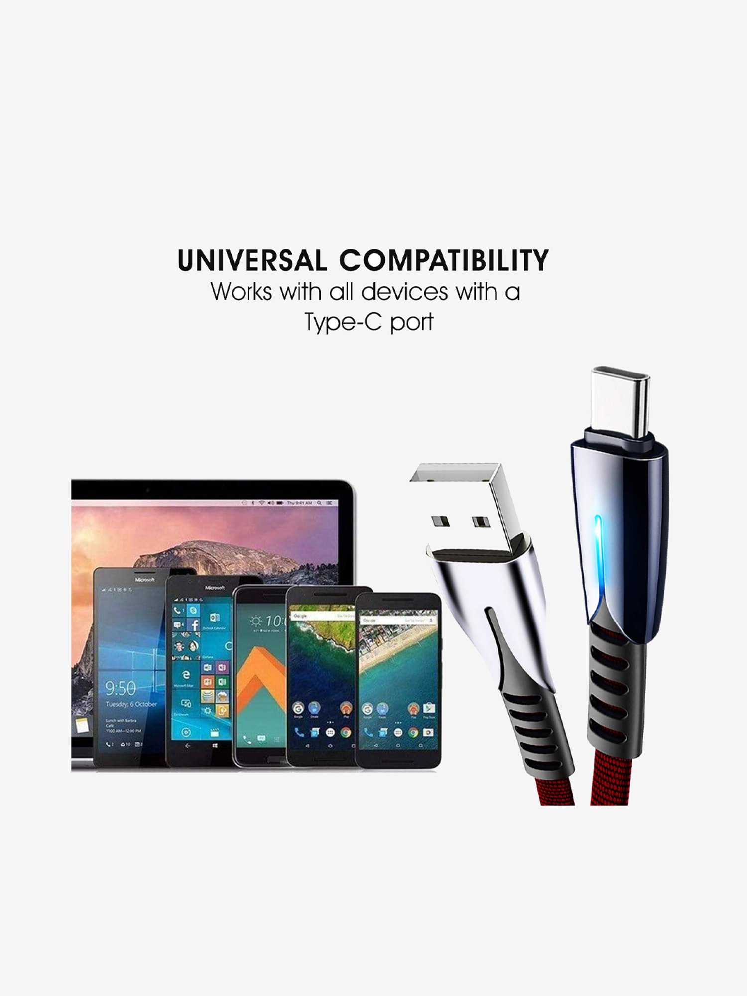 Moerdon MUC-C4C100W 100 Watt Fast Charging Data transfer Cable (Black)