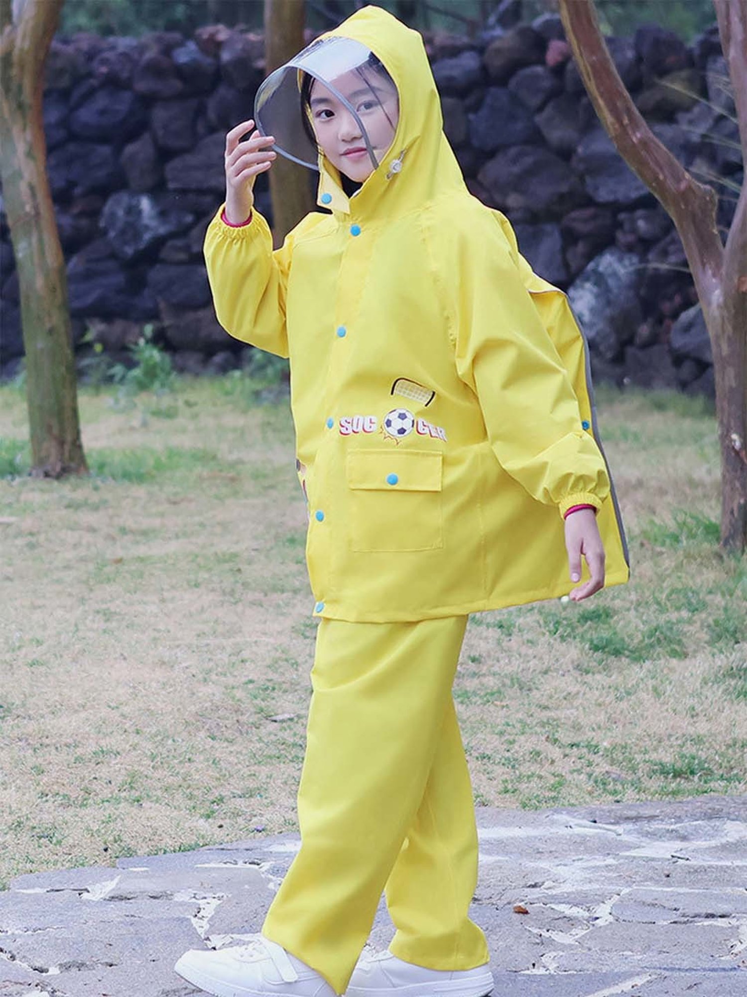 Little Surprise Box Kids Pink Printed Full Sleeves Raincoat