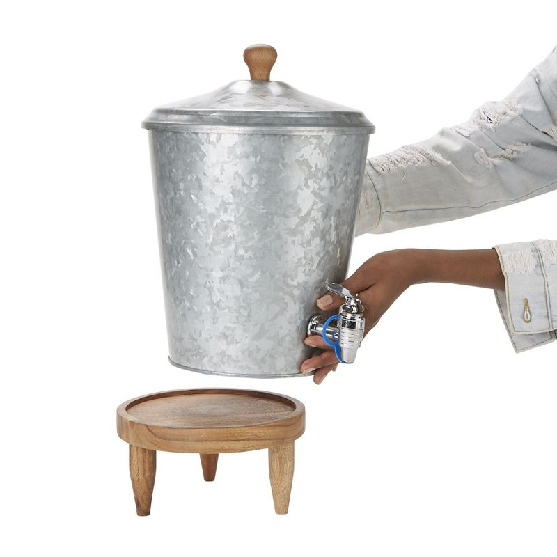 Mind Reader Double Wall Galvanized Metal Cold Beverage Dispenser with Leak Free Spigot