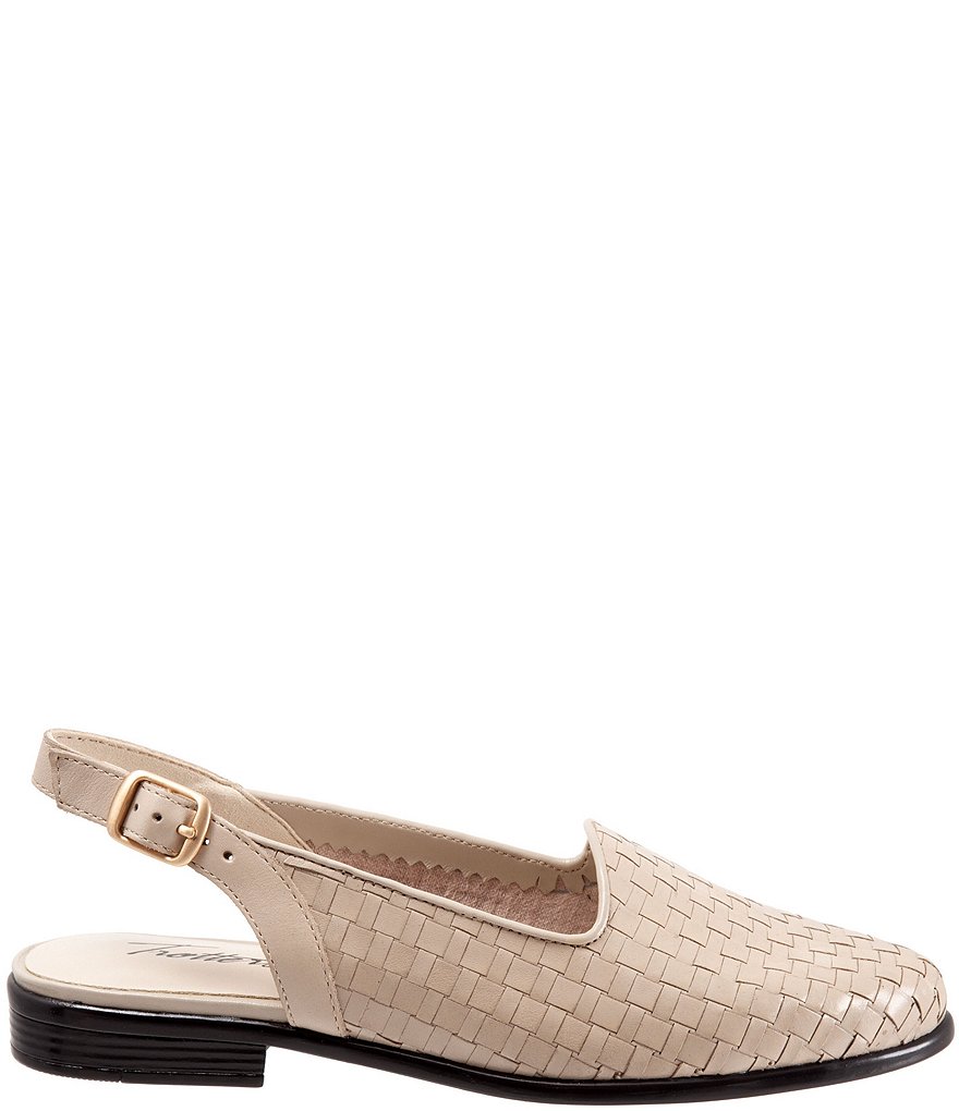 Trotters Lena Woven Leather Slingback Flats