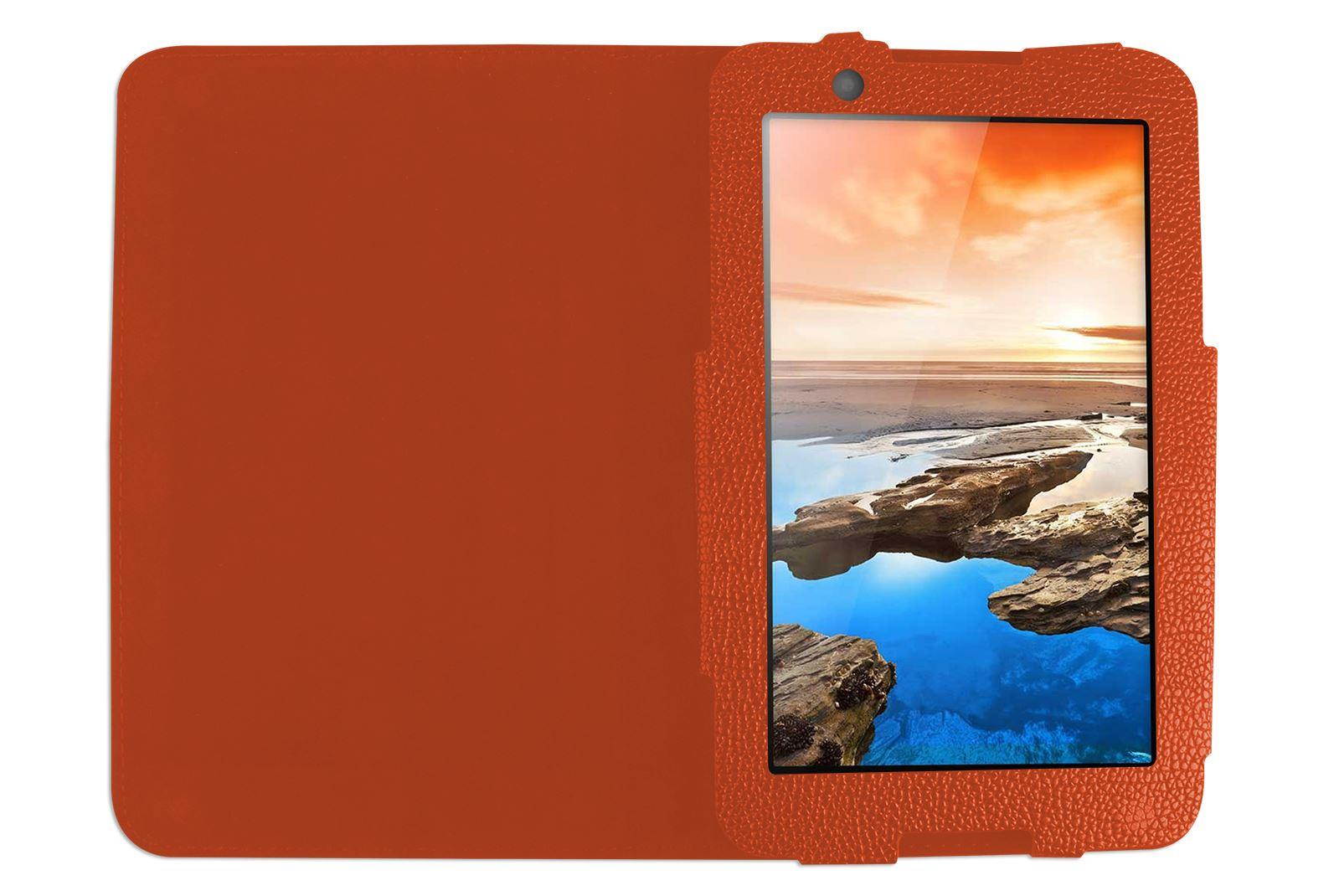 Hellfire Trading Magnetic PU Leather Case Cover for Lenovo A7-30 A3300 7" - Orange