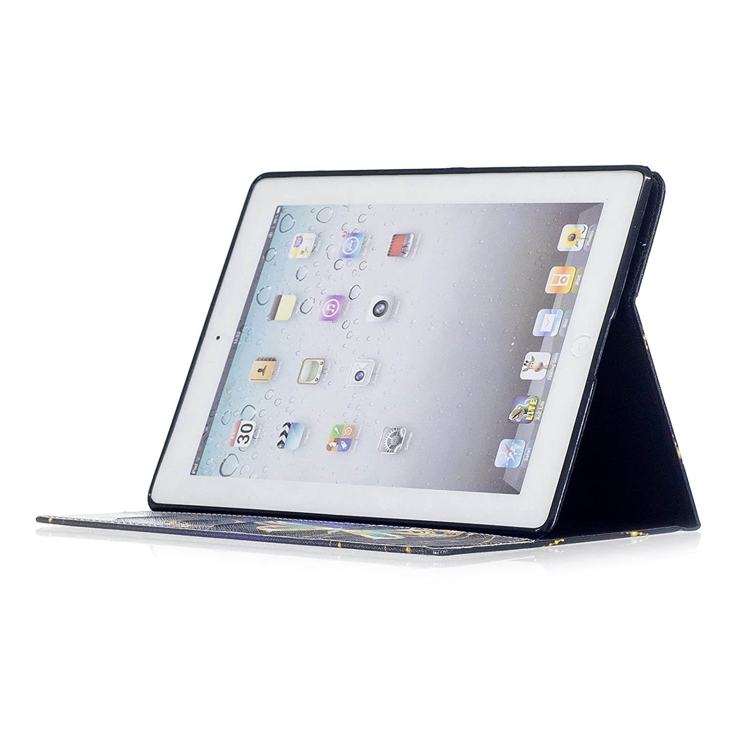 iPad 2 Case, iPad 3 Case, iPad 4th Generation Case, Dteck PU Leather Folio Wallet Case with Card/Money Slots Flip Protective Shell Magnetic Closure Cover for Apple iPad 2 3 4 - Jewelry Butterfly