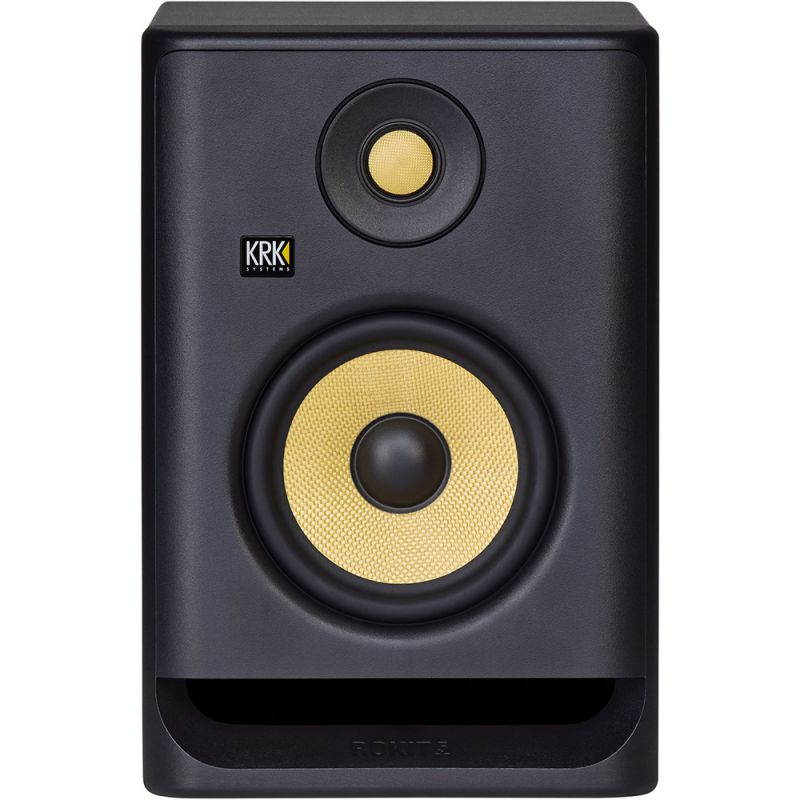 KRK ROKIT 5 G4 5" 2-Way Studio Monitor (Pair) Bundle with Mackie Big Knob Monitor Controller, 2x Small Pads & 2x TRS-XLR Cable