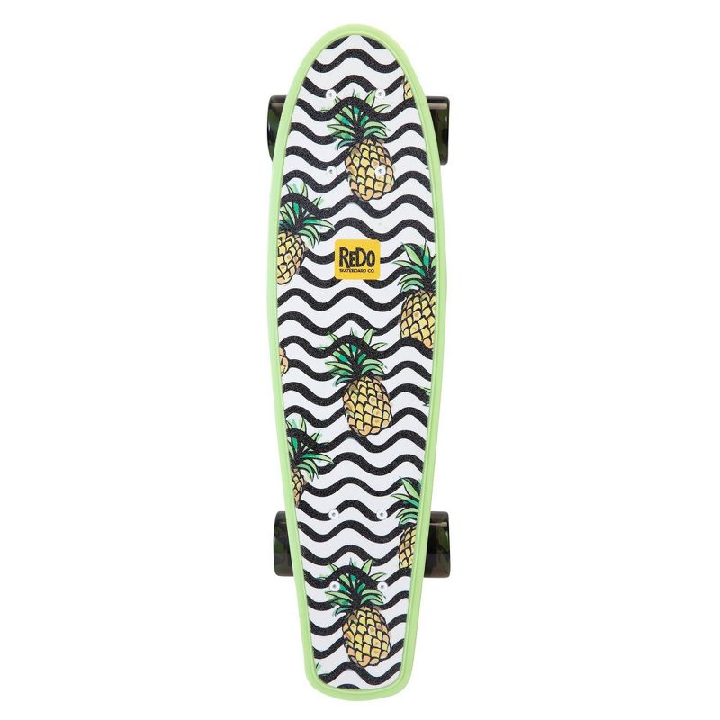 ReDo Skateboard 22.5" 6.0 Retro Poly Cruiser Skateboard - Wavey Pineapple
