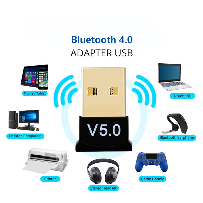 High Performance Bluetooth 4.0 Adapter, Wireless Bluetooth CSR 4.0 Dongle Adapter Compatible with Windows 10, 8.1 / 8, 7, Vista, XP, 32/64 Bit and Classic Bluetooth, Stereo Headset Compatible