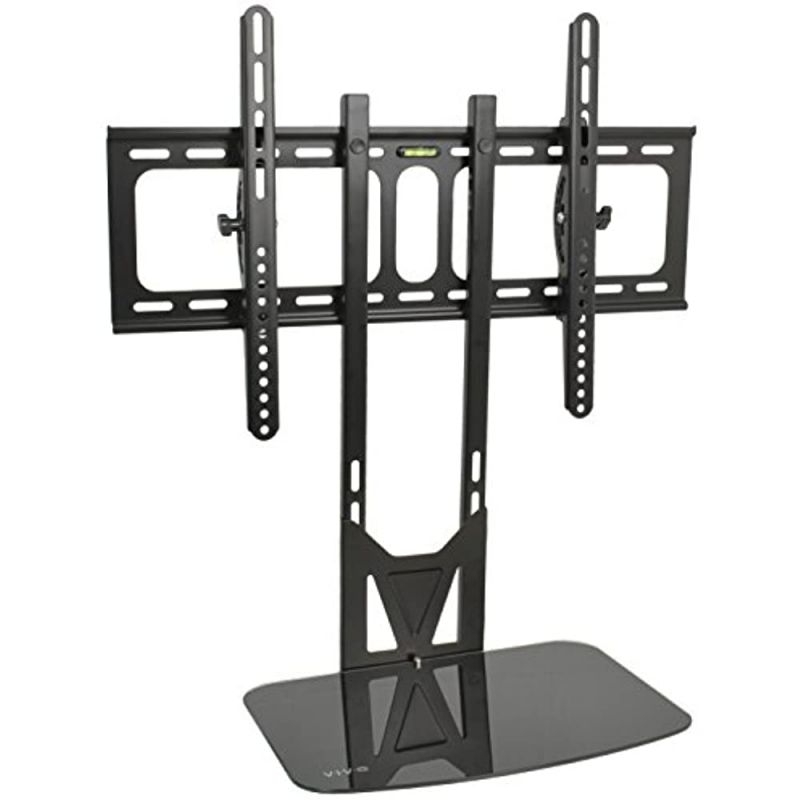 VIVO Black 32" to 55" Flat Screen TV Wall Mount | Fixed Tilt & Entertainment Shelf Floating AV, DVD Shelves (MOUNT-VW11)
