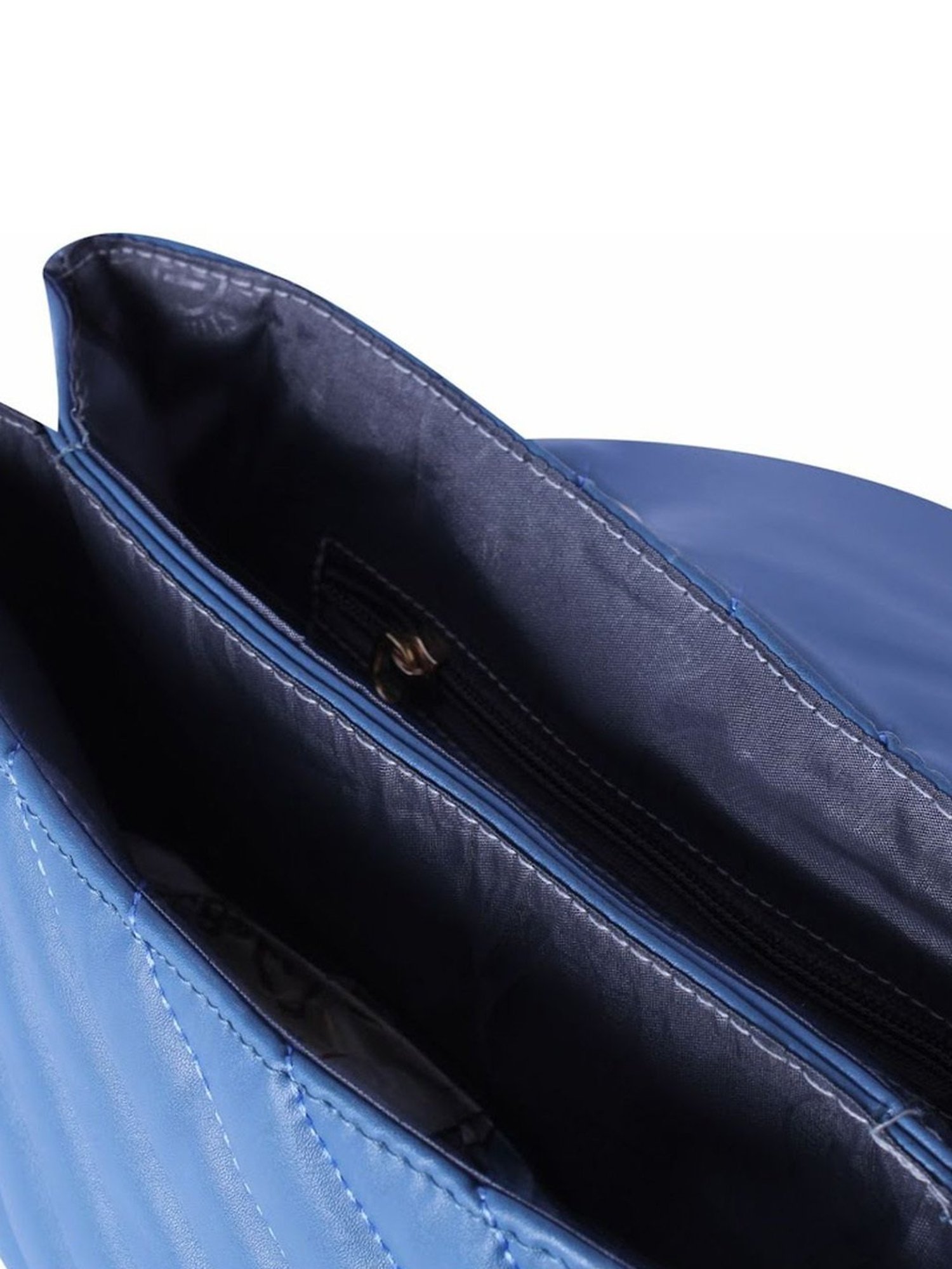 THE HOLISTIK Glamiitque Royal Blue Quilted Medium Sling Handbag