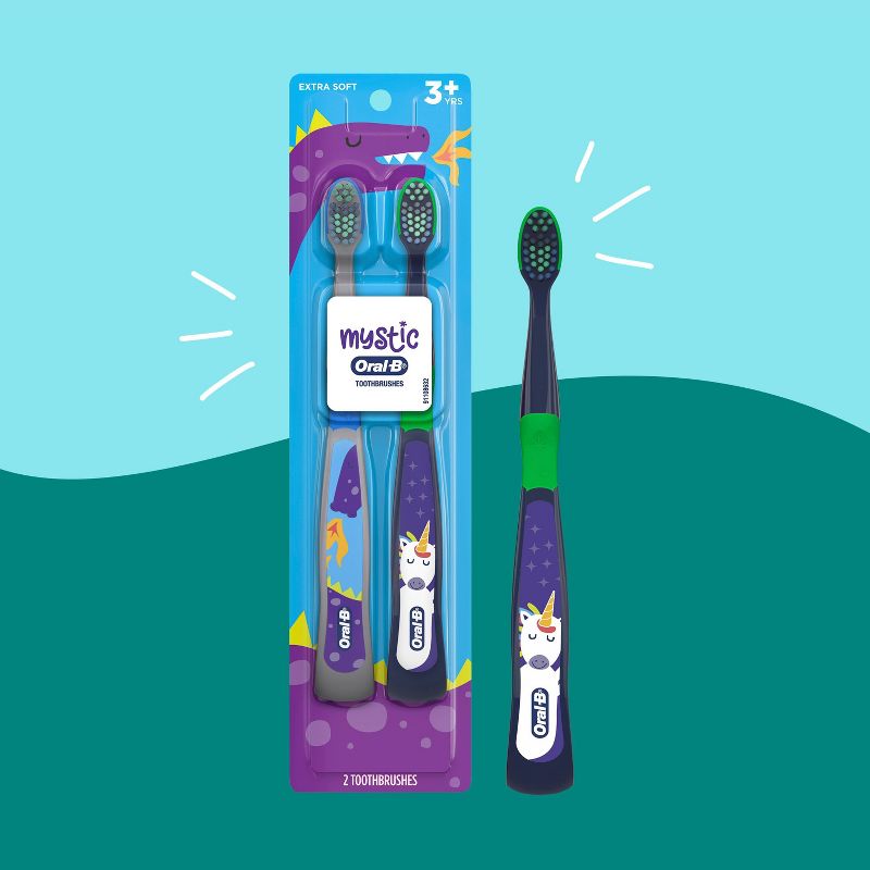 MYSTIC by Oral-B Kid's Toothbrush for Children and Toddlers 3+ Soft Bristles - 2ct