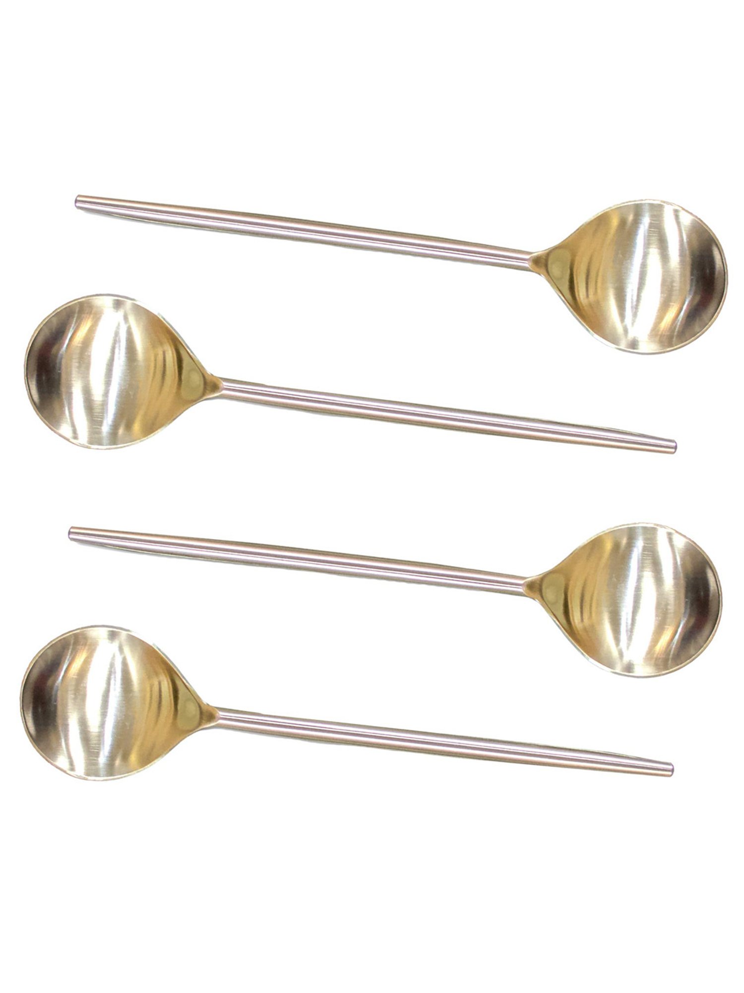 Ambi Handcrafted Steel Soup Spoons - Set Of 4 - Matt Finish