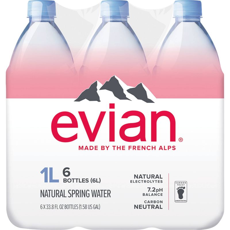 Evian Natural Spring Water - 6pk/33.8 fl oz Bottles