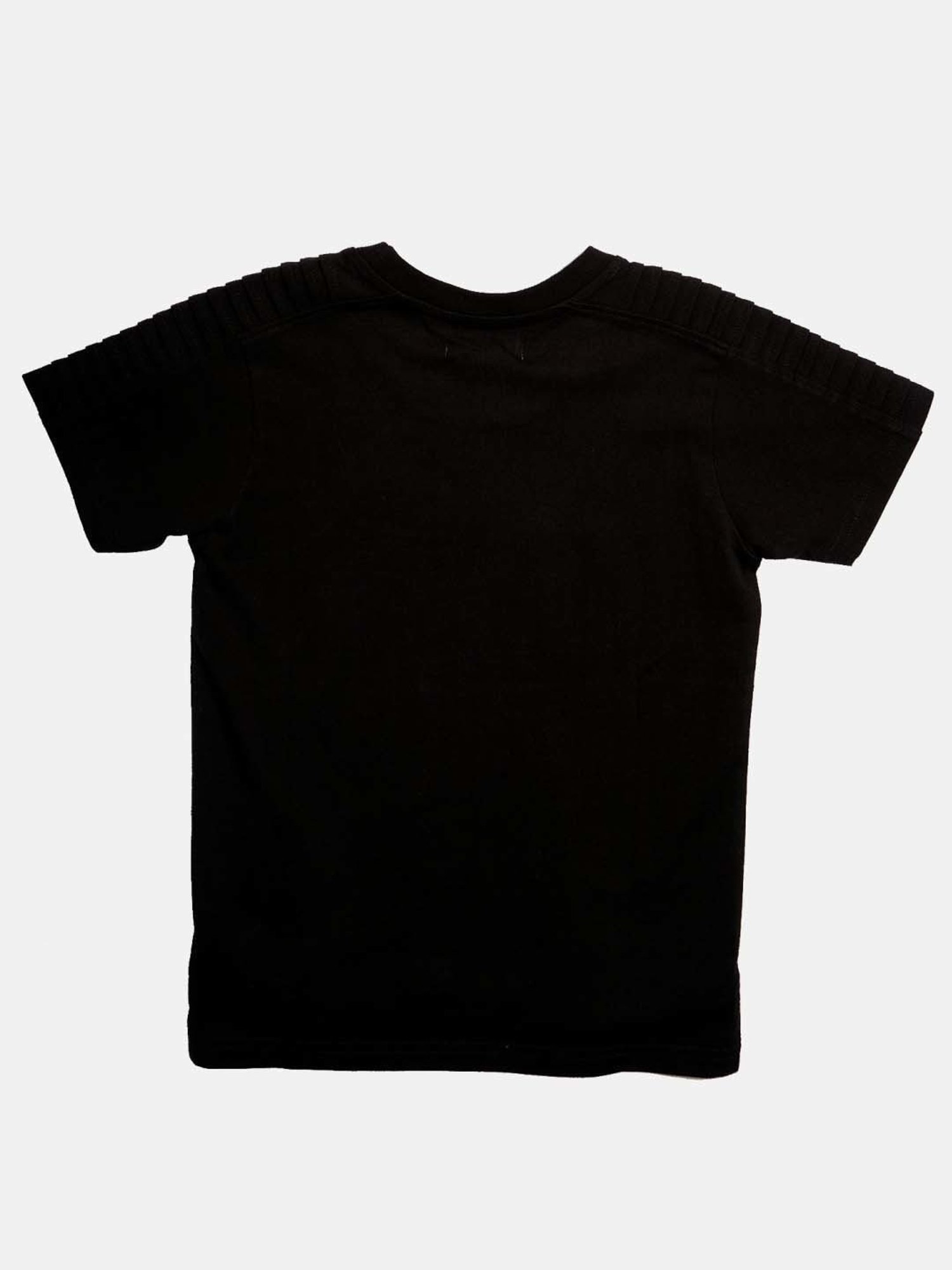 Angel & Rocket Kids Black Cotton Printed T-Shirt