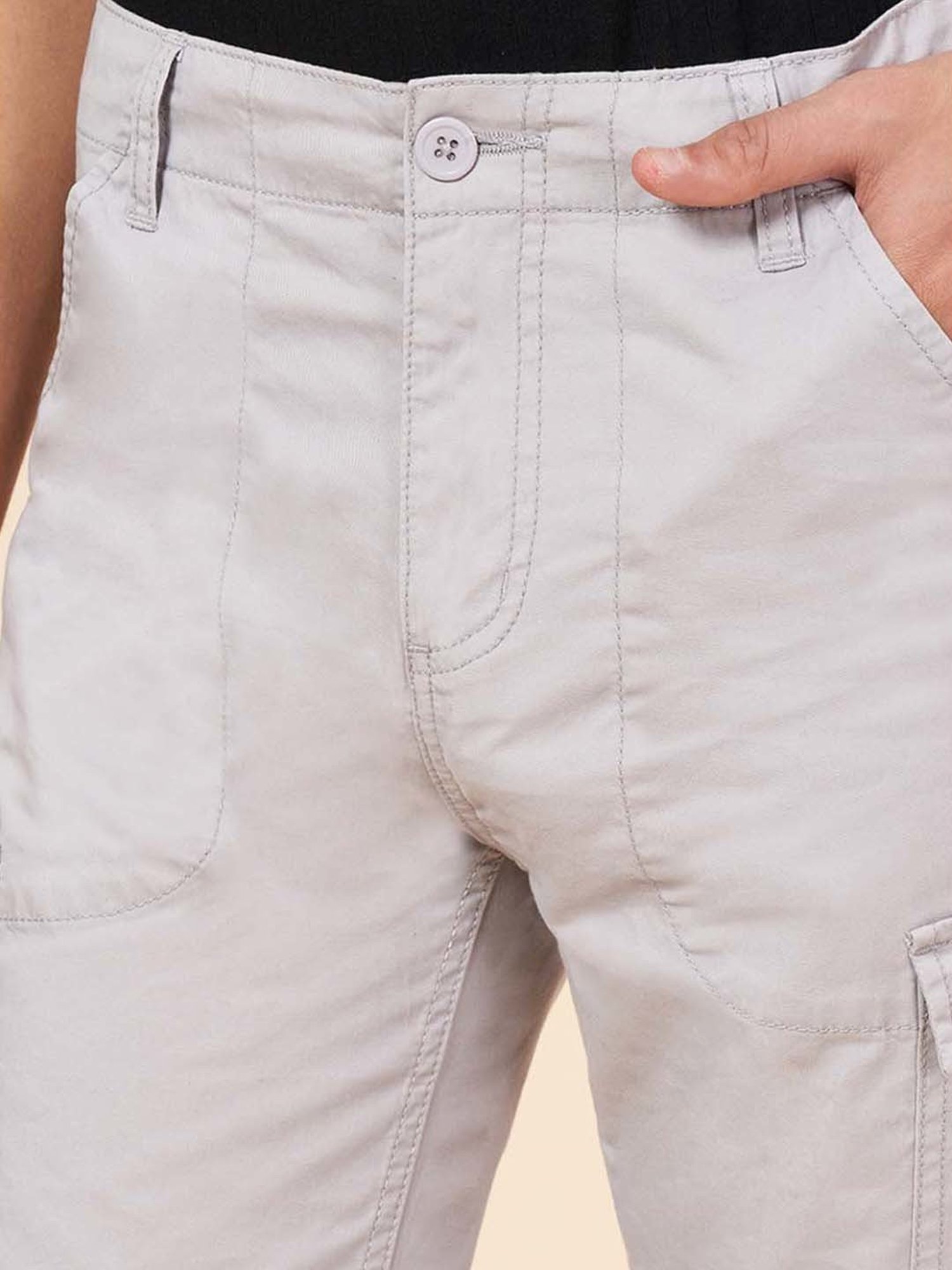 Coolsters by Pantaloons Boys Grey Cotton Regular Fit Trousers