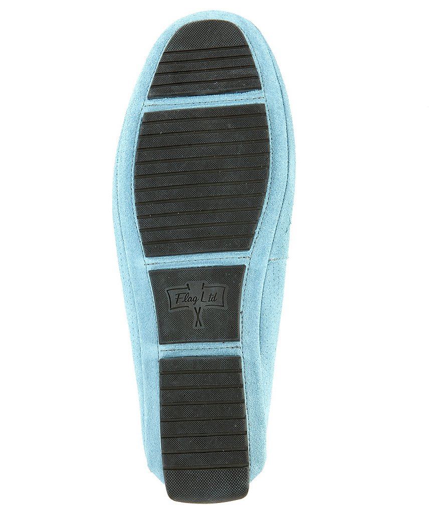 Flag LTD. Men's Morgan Kidsuede Leather Perforated Penny Loafer Moccasins