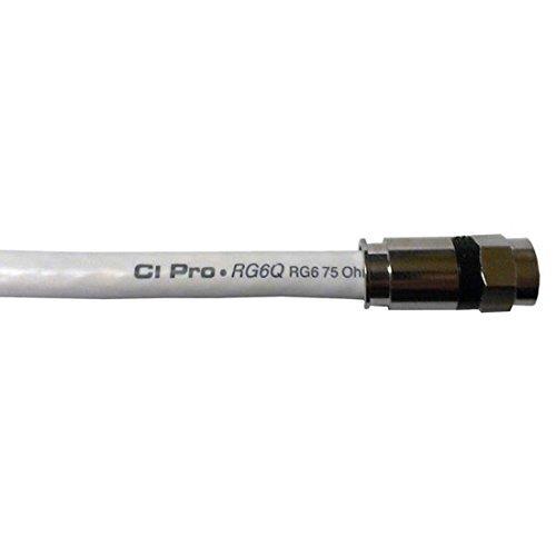 100 Ft RG6 Quad Shielded Coaxial Cable Ci Pro White Sold by the Foot Shielded RG6Q Original HDTV RG-6 In-Wall Coaxial Digital 75 Ohm Bulk Roll, CATV High Resolution RG6 Coax