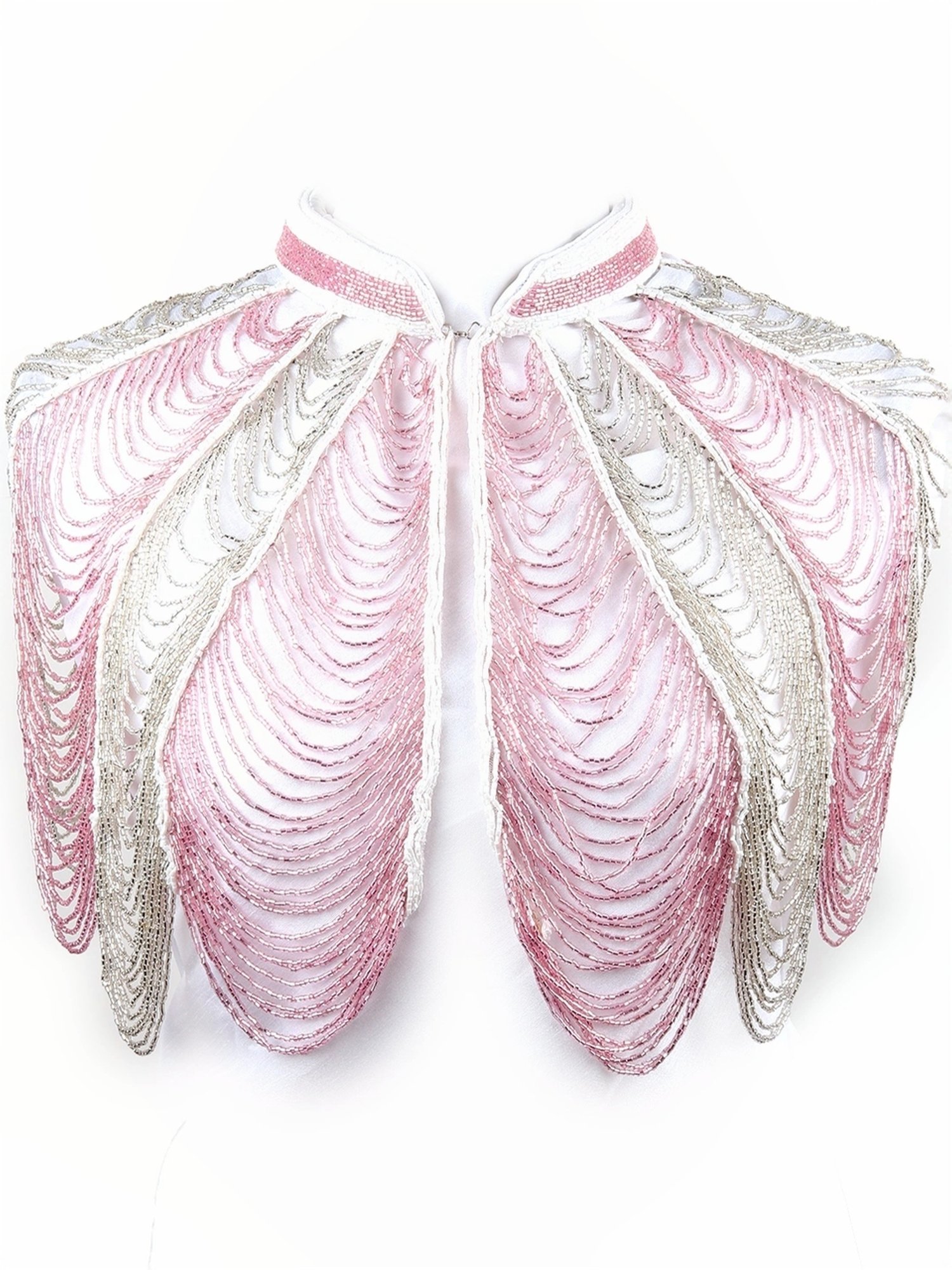 Odette Pink Embellished Fancy Short Cape