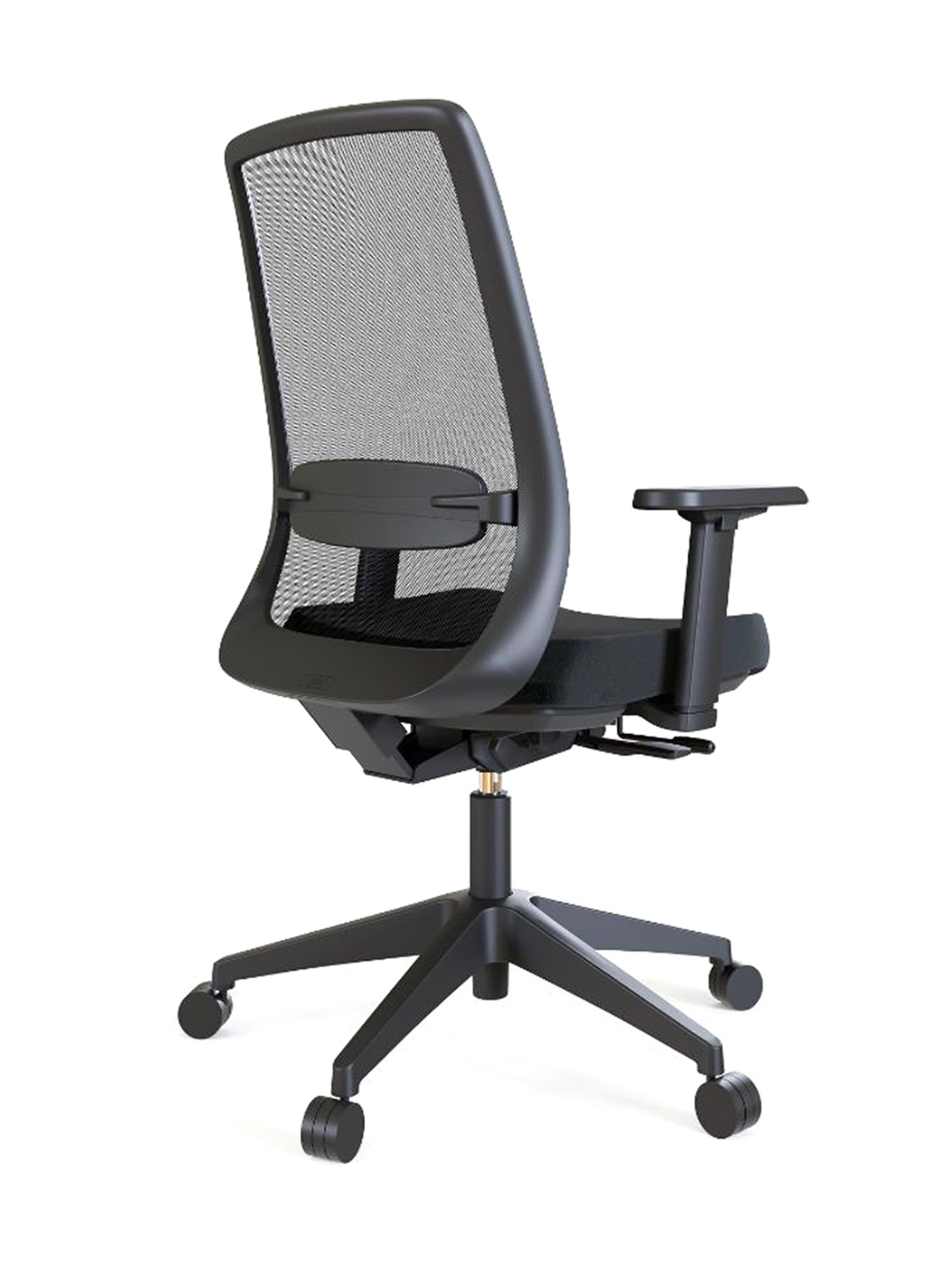 HNI India Fluence Black PU Foam Moveable Armrest Office Desk Chair