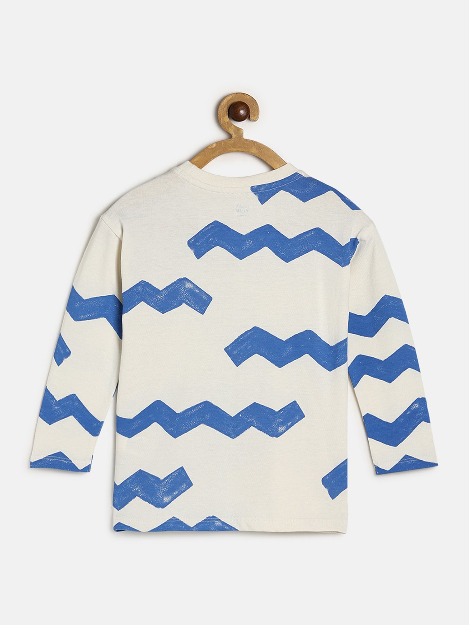 MINIKLUB Kids White Printed Full Sleeves T-Shirt