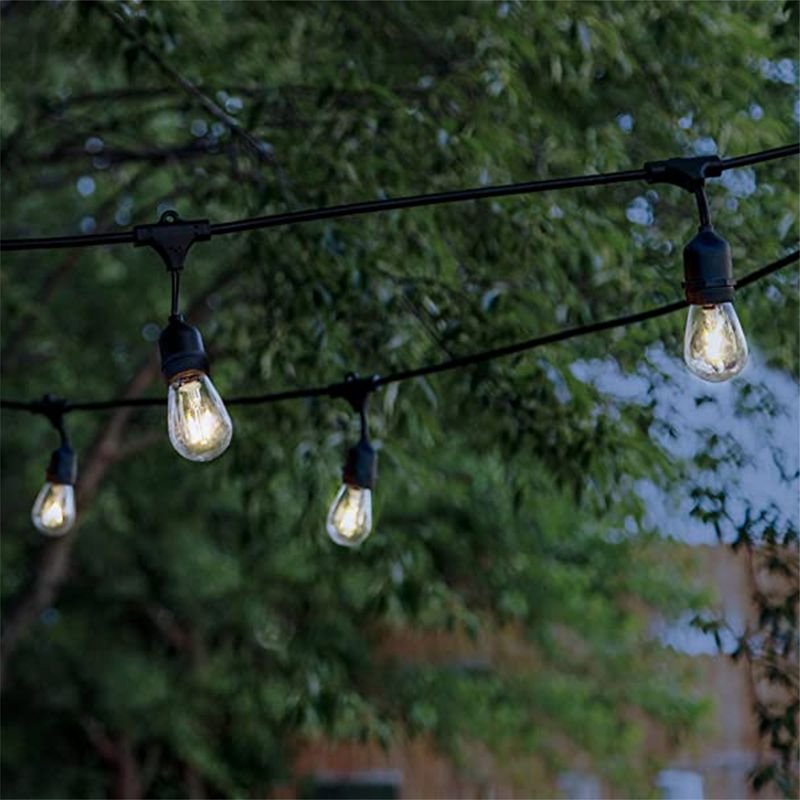 Brightech Ambience Pro Solar Power Outdoor String Lights with 12 Hanging Sockets & LED Edison Bulb for Outside Backyard Cafe Patio or Porch, 27 Foot