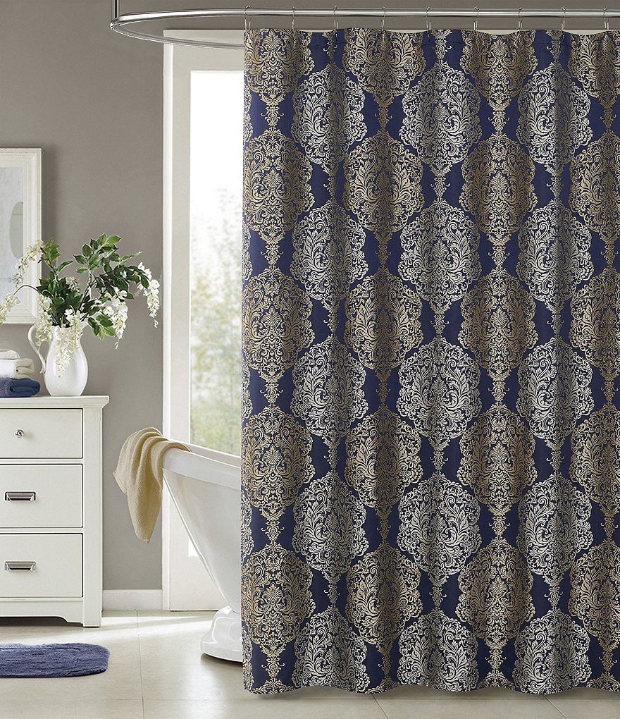 J. Queen New York Blu Constance Shower Curtain