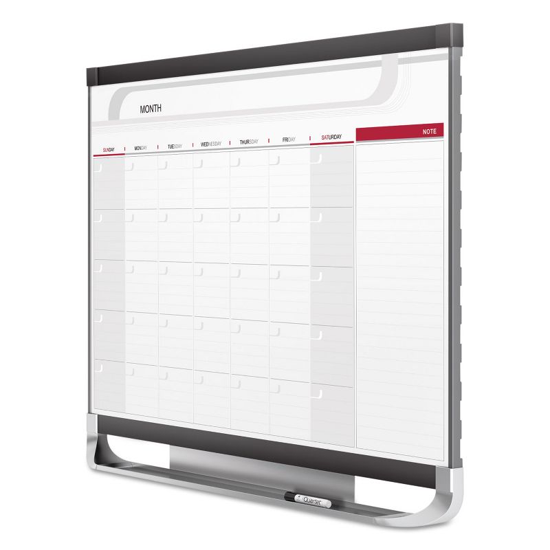 Quartet Prestige 2 Total Erase Monthly Calendar 36 x 24 Graphite Color Frame CP32P2