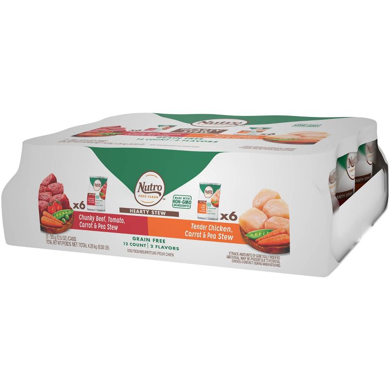 Nutro Grain Free Hearty Stew Chunky Beef & Tender Chicken Wet Dog Food - 12.5oz/12ct Variety Pack