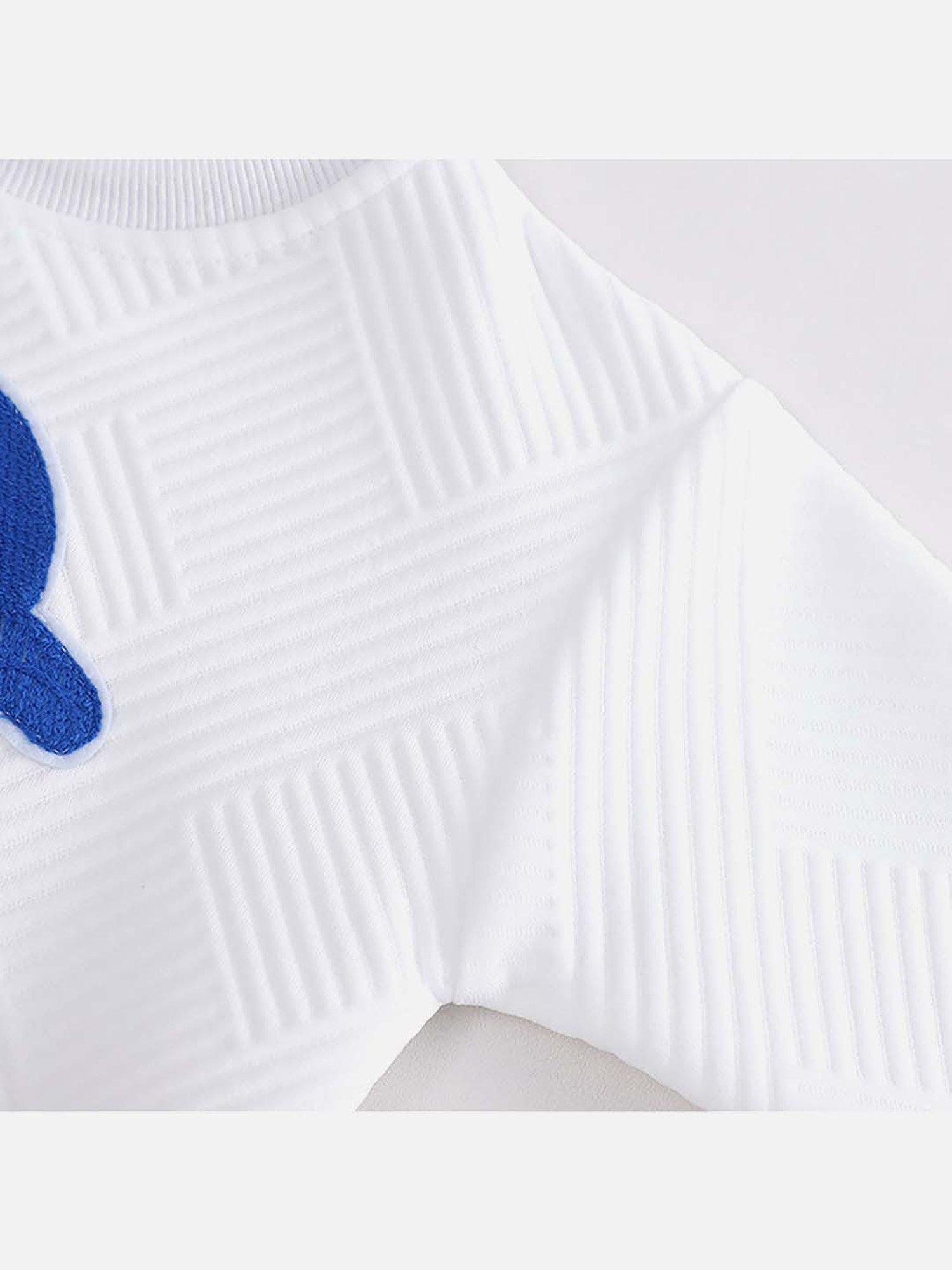 Little Surprise Box Kids White & Grey Textured Pattern Full Sleeves Sweatshirt Set