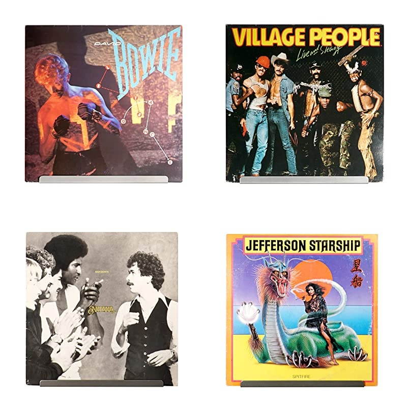 LP Vinyl Record Wall Display Shelves - Display Your Daily Listening in Style - Grey - Four Pack