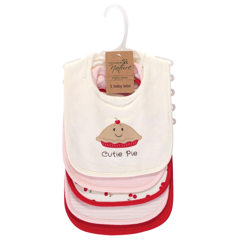 Touched by Nature Baby Organic Cotton Bibs 5pk, Cutie Pie, One Size