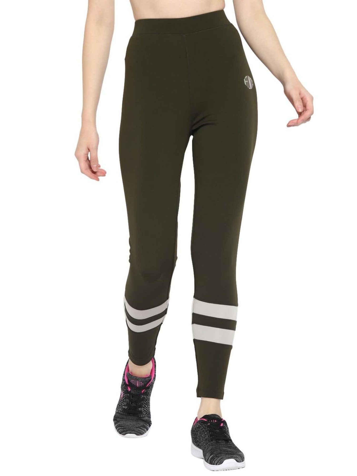 OFF LIMITS Olive Striped Tights