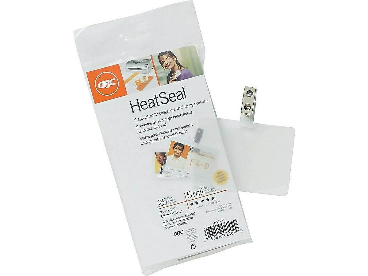 GBC UltraClear Thermal Pouches ID Tag 25/Pack (3202011) 793752