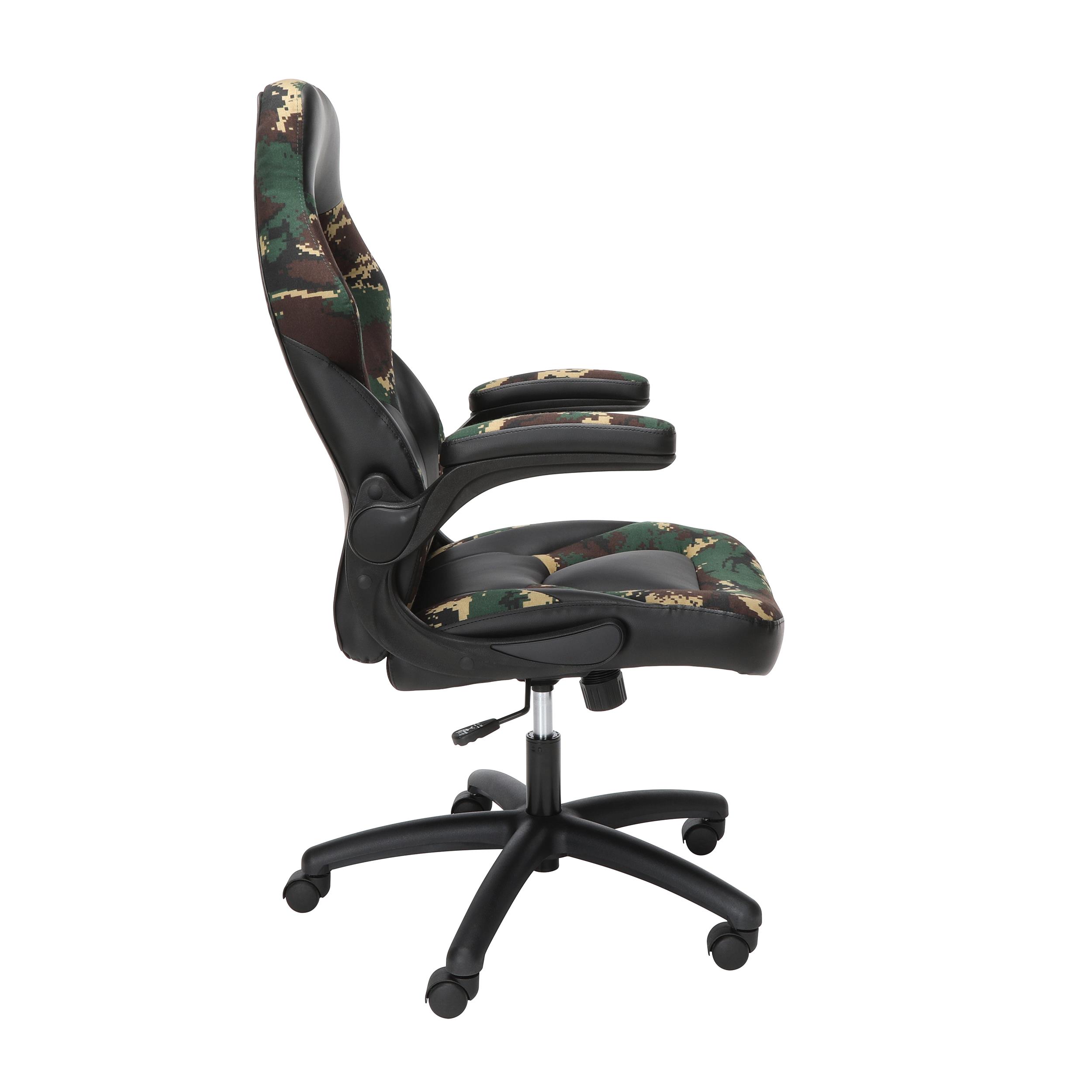 OFM Essentials Collection Racing Style Bonded Leather Gaming Chair, in Arctic Camo (ESS-3085-ARC)