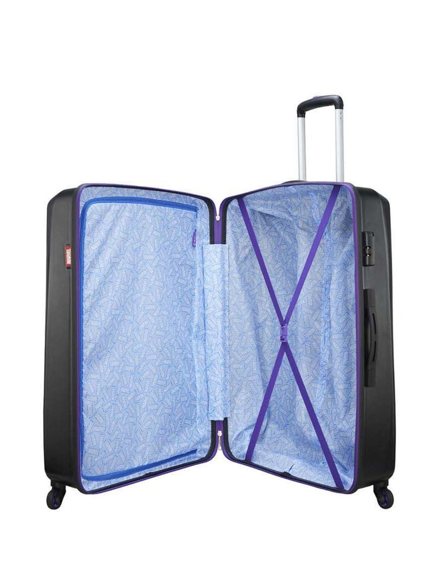 Skybags Marvel Black Textured Hard Large Trolley Bag - 56 cm