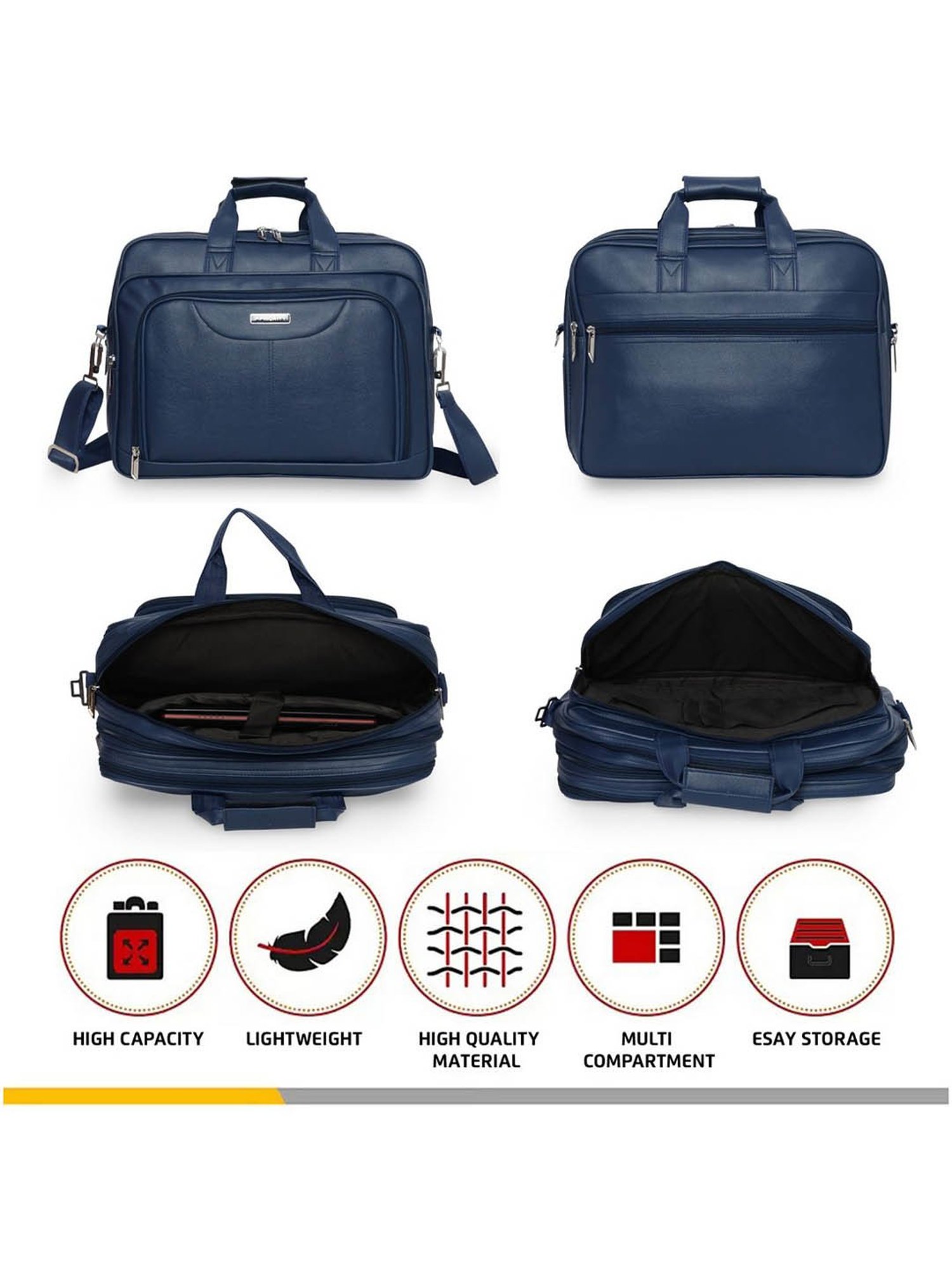 Priority Navy Synthetic Large Messenger Bag