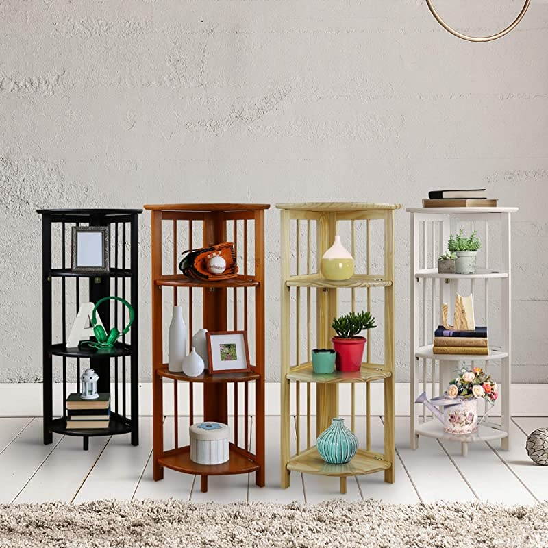 4Shelf Corner Folding Bookcase Natural