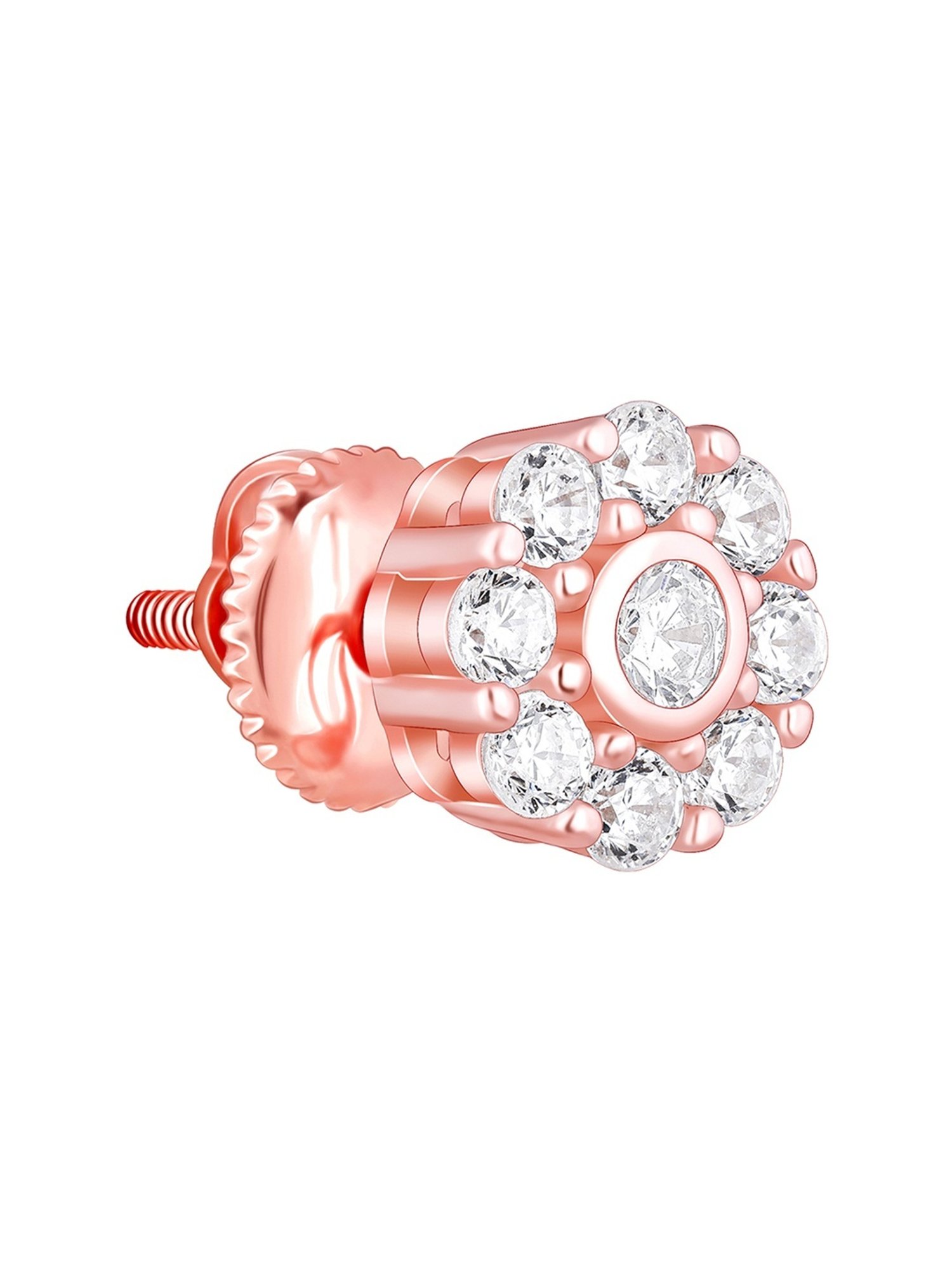 GIVA 92.5 Sterling Silver Rose Gold Zircon Eclipse Stud Earrings