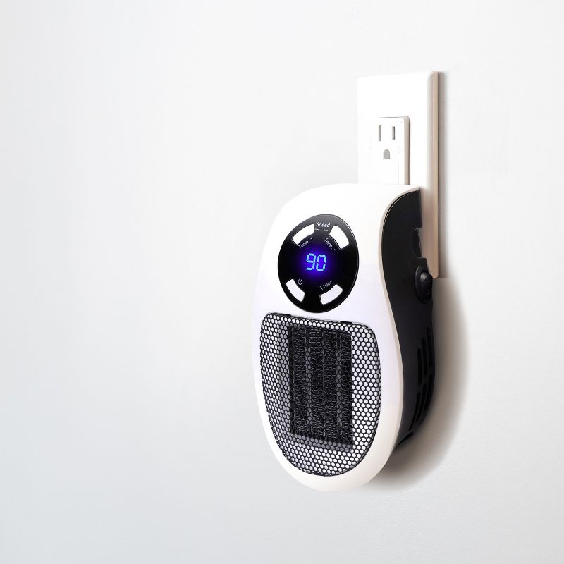 Pelonis HF-0063 1500-Watt 2-Setting Portable Oscillating Small Room Digital Fan and Personal Space Heater, Black