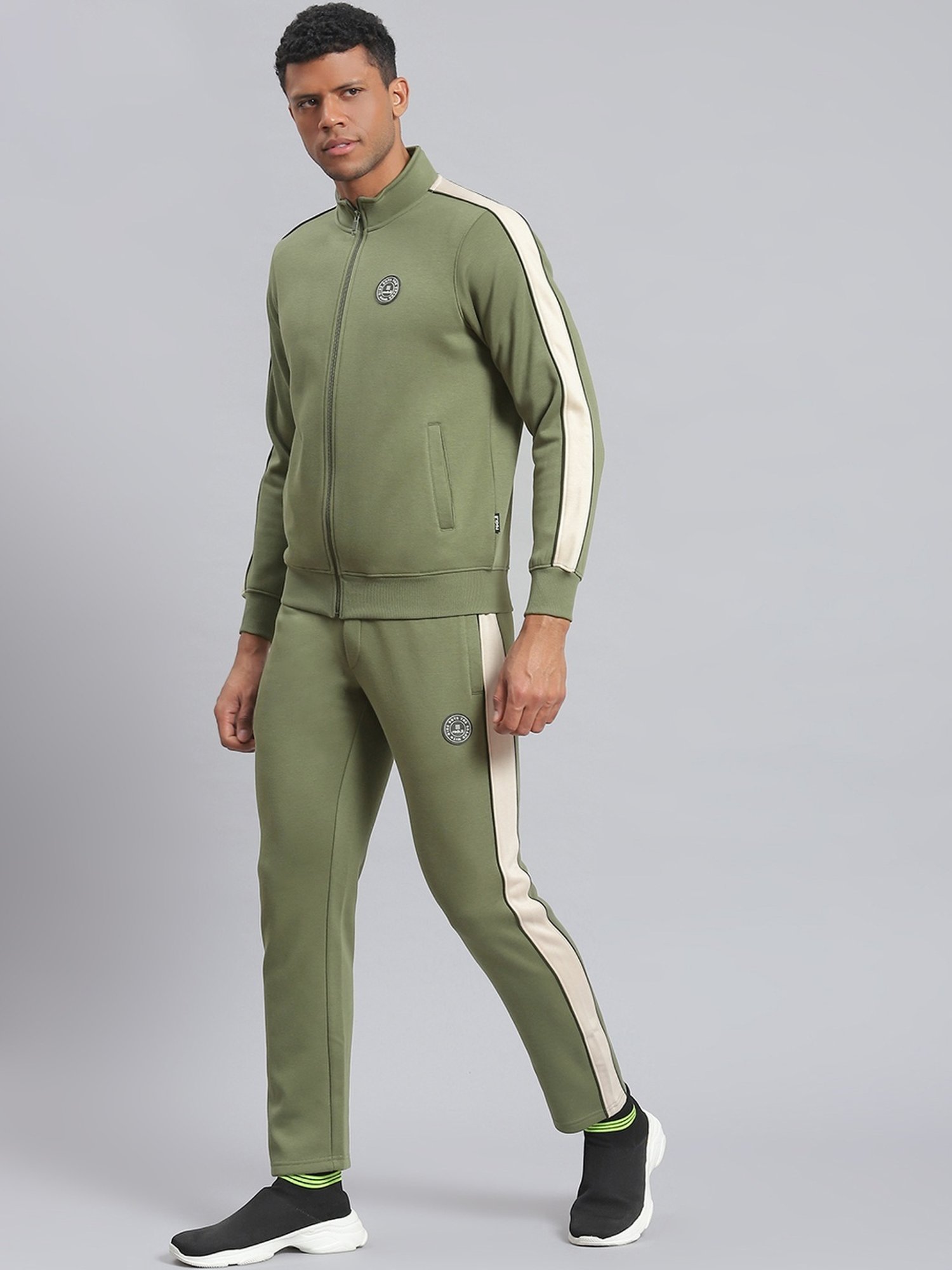 Rock.it Light Olive Regular Fit Striped Tracksuit