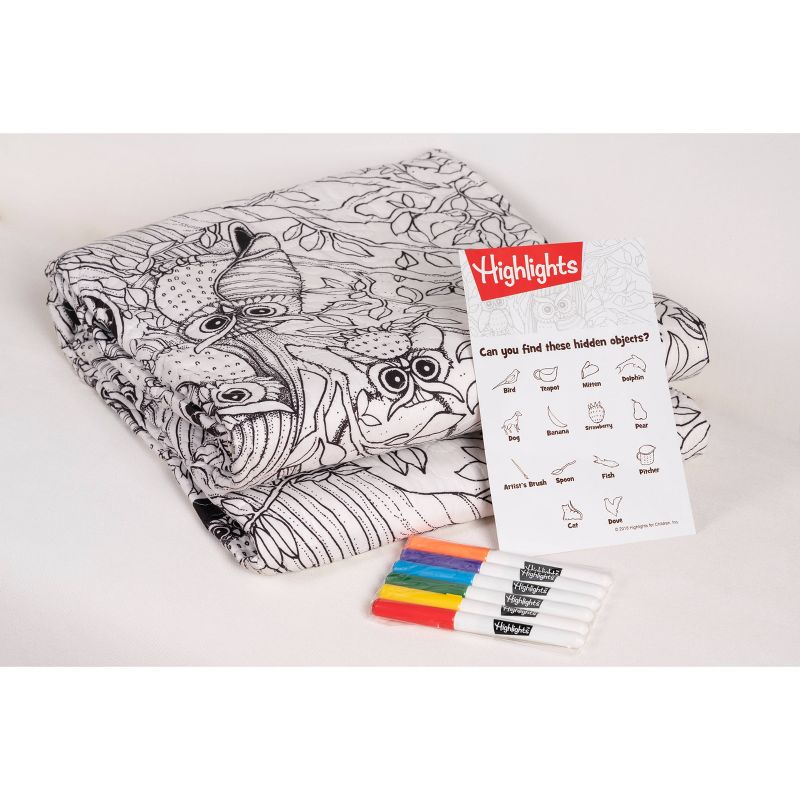 Full/Queen Hooting Owls Hidden Pictures Puzzle Quilt - Highlights