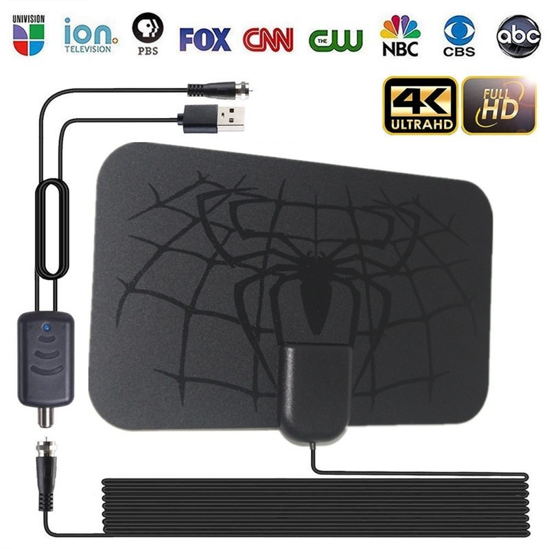 Indoor Digital Antena 25DB TV Aerial Amplified HDTV Antenna 4K DVB-T2 170-240 Mhz/470-860 Mhz