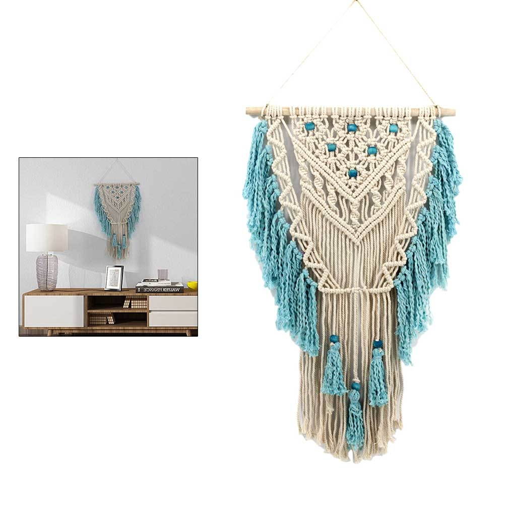 1pc Tassel Tapestry Nordic Weaving DIY Handmade Bohemian White Round Living Room Wedding Decoration