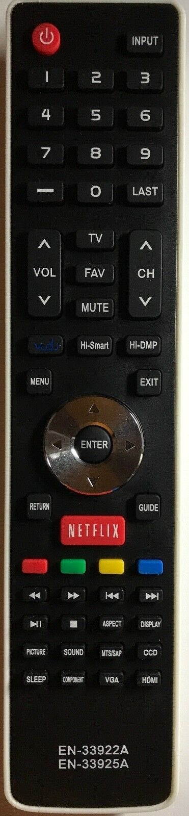 New EN-33922A EN-33925A Replace Remote for Hisense LCD LED HDTV LTDN40K366WUS