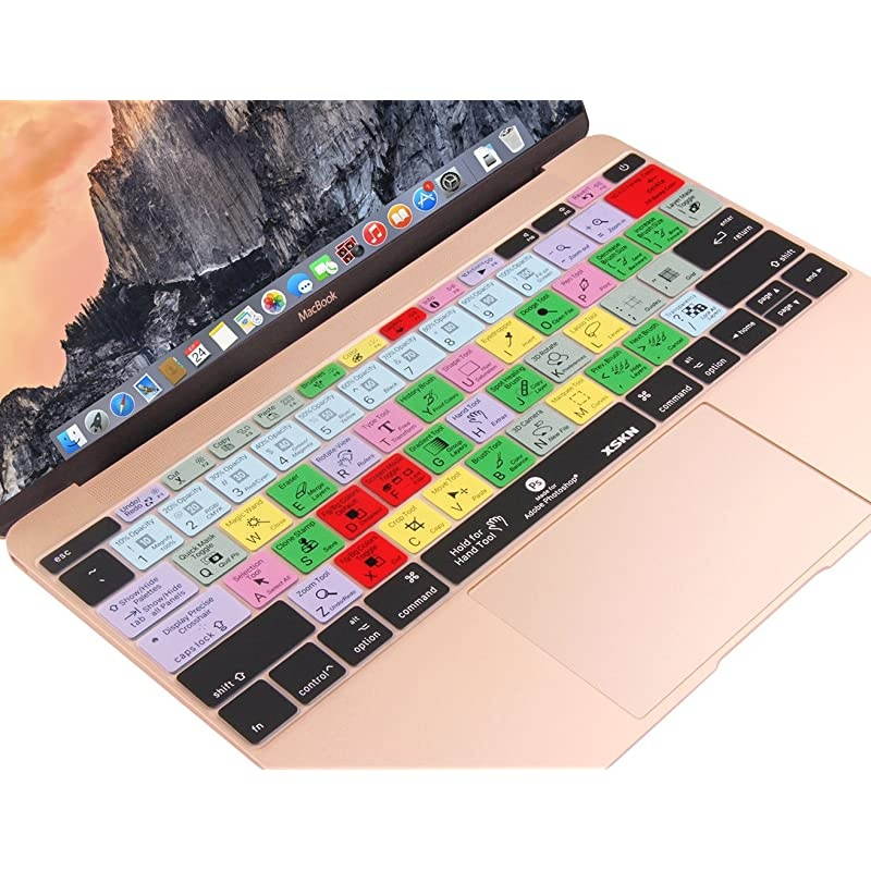 2016 Shortcut Design Series Keyboard Skin Cover for New MacBook 12 (2015 Model A1534) and New MacBook Pro 13 (2016 Newest Version Model A1708, No Touch Bar), US Version (Photoshop)