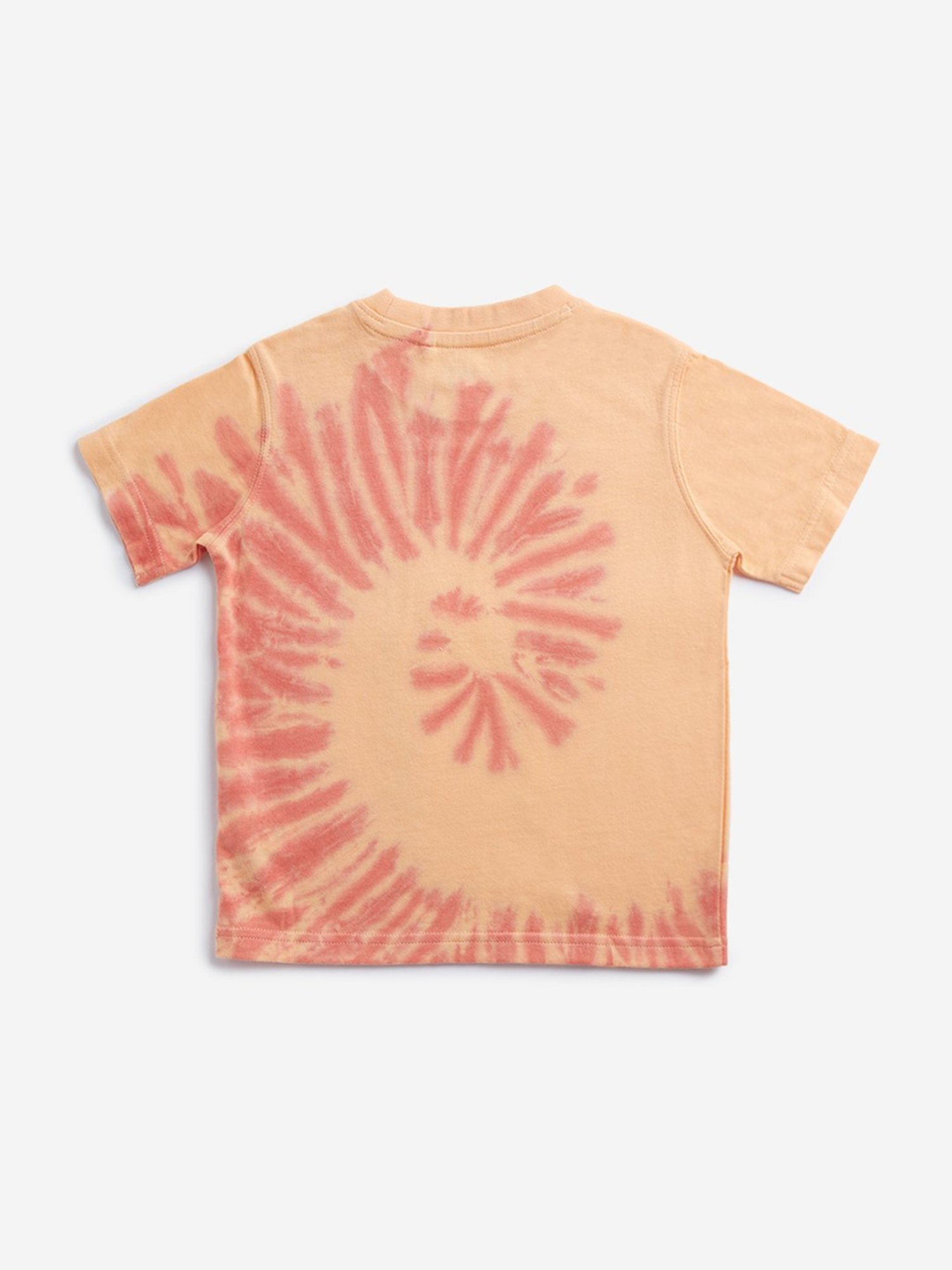 HOP Kids by Westside Orange Tie-Dye Design Embroidered T-Shirt