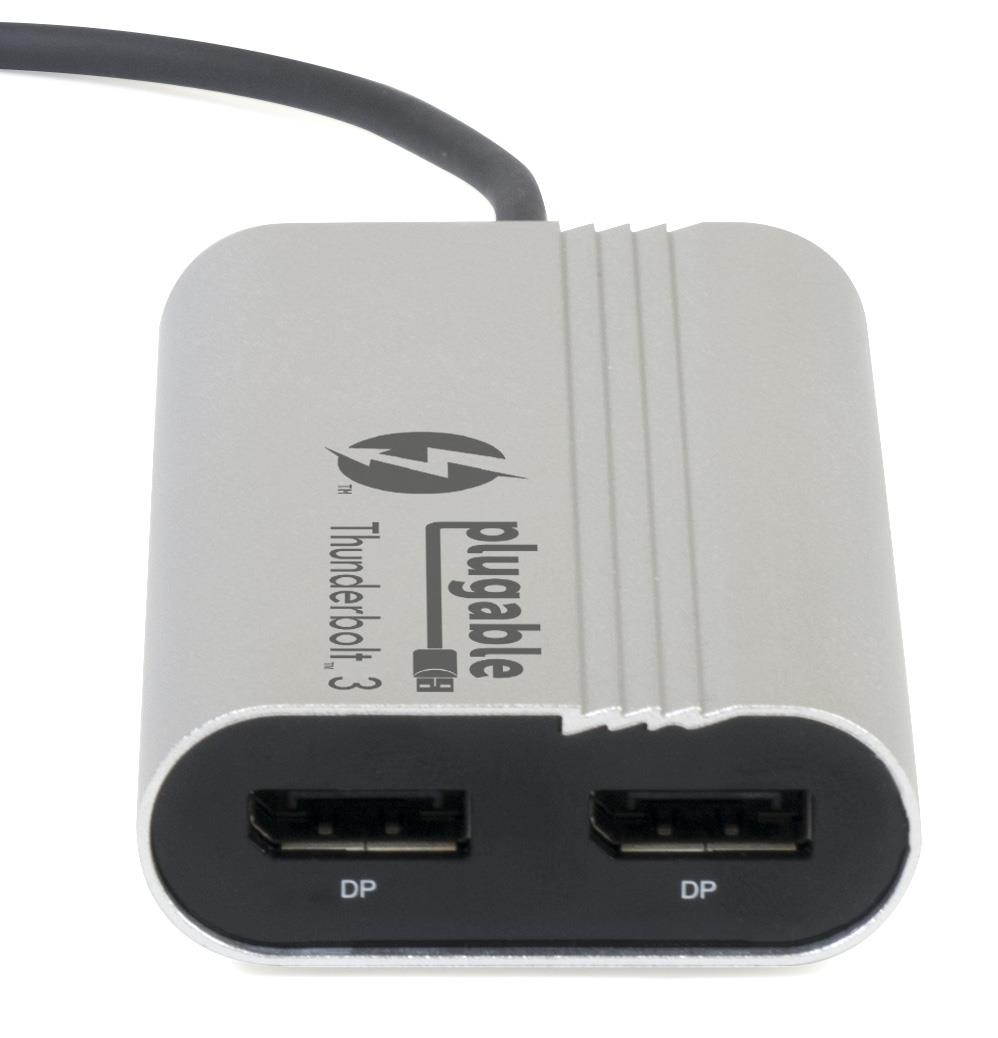Plugable Thunderbolt 3 to Dual DisplayPort Output Display Adapter for Thunderbolt 3 Windows Systems (Windows Only, Not Mac Compatible, Supports Two 4K 60Hz Monitors Or One 5K).