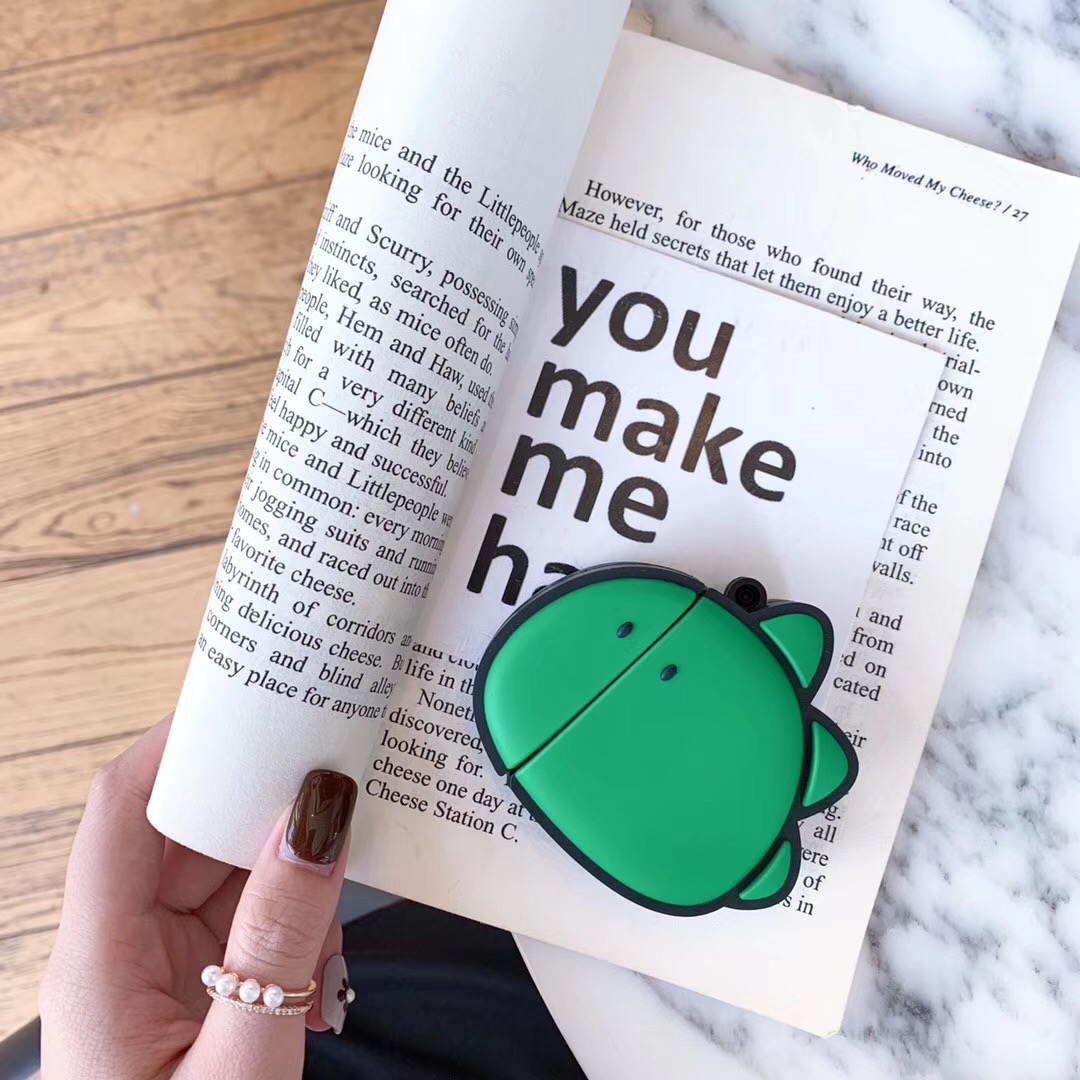 Cute Case for Airpods Case,AirPods 2 Case,Airpods Accessories,Airpods Skin,Cute Cartoon Pink Piglet Slicone Girls Kids Protective Cover Case Compatible for Airpods 1 & 2 Charging Case (Green)