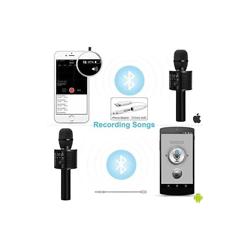 Wireless Bluetooth Karaoke Microphone,3-in-1 Portable Handheld Karaoke Mic Speaker Machine Home Party Birthday for All Smartphones PC(Q37 Rose Gold)