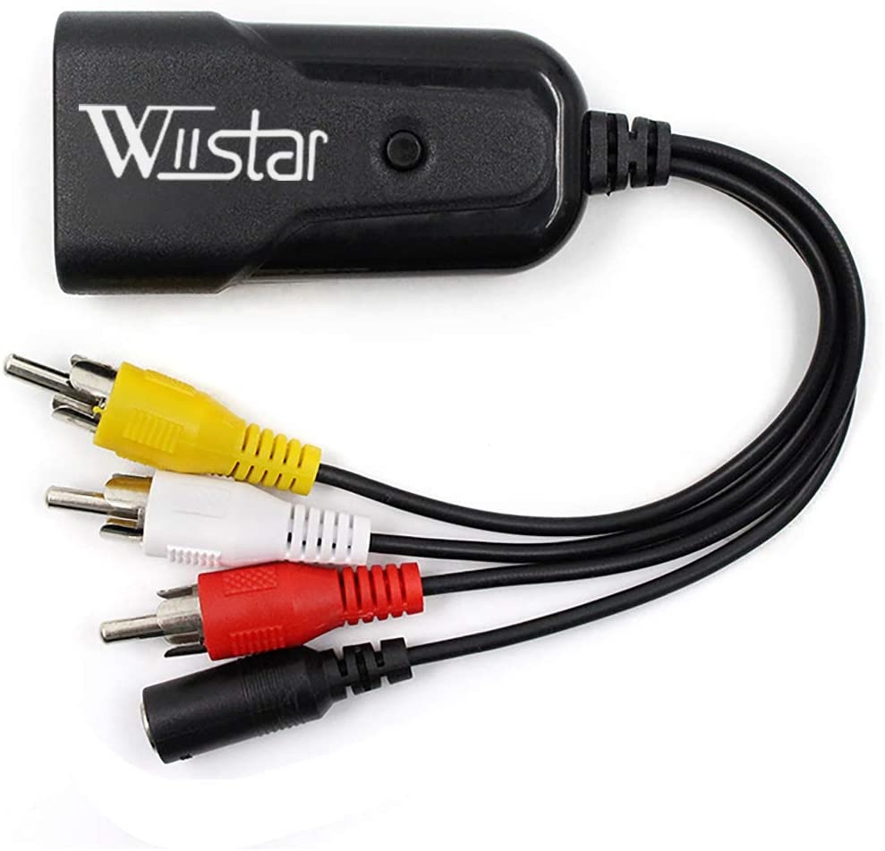 Wiistar AV to HDMI Audio Video Converter Male Composite 3RCA CVBS to HDMI Converter Adapter Support PAL/NTSC for PC Laptop TV STB VCR Camera DVD