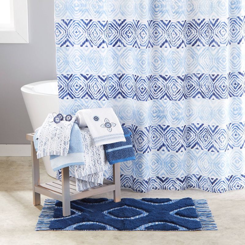 Kali Diamonds Shower Curtain Blue - Saturday Knight Ltd.