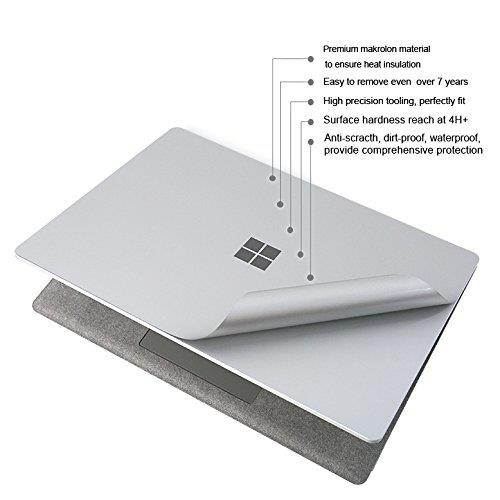 XSKN 2 in 1 Anti-scratch Full Body Skins Ultra Thin Removable Bubble Free Decal Laptop Sticker for Microsoft Surface Laptop (2017+) Upper and Bottom Cover (Space Gray, +Clear Keyboard Skin)